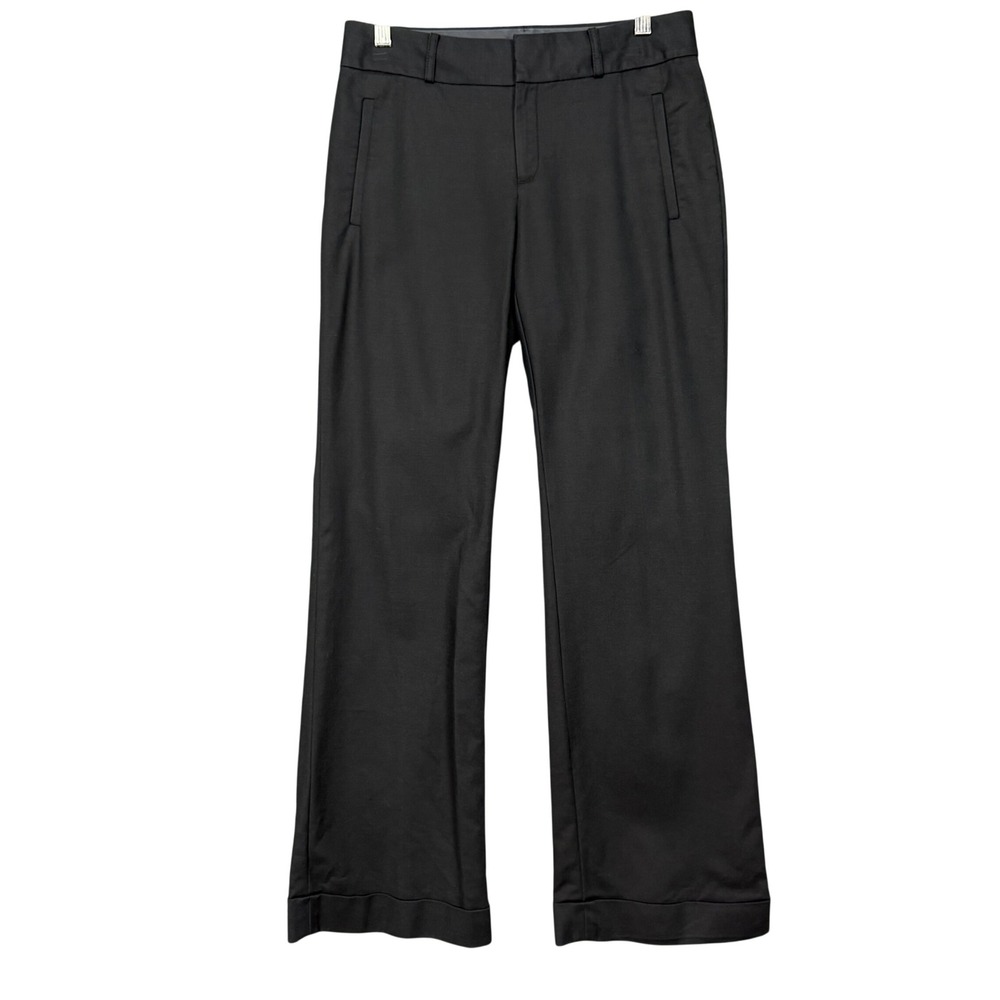 Banana Republic Pants Womens 6 Black Martin Fit Trousers Cuffed Stretch Career